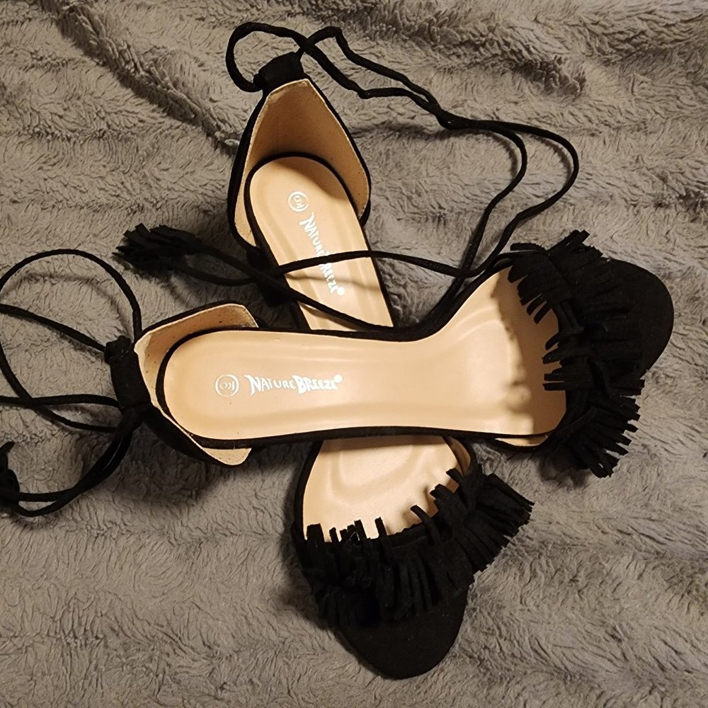 Tie up suede sandals size 9